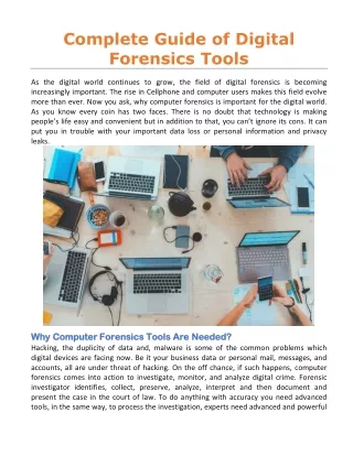 Complete Guide of Digital Forensics Tools