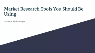 market research tools you should be using