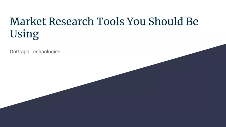 market research tools you should be using