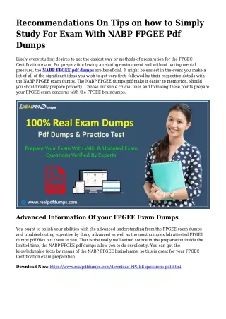 Useful Preparing With the Support Of FPGEE Dumps Pdf
