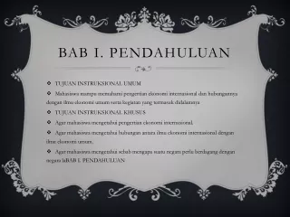 Pendahuluan Ekonomi Internasional -RA