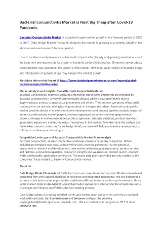 bacterial conjunctivitis market is next big thing