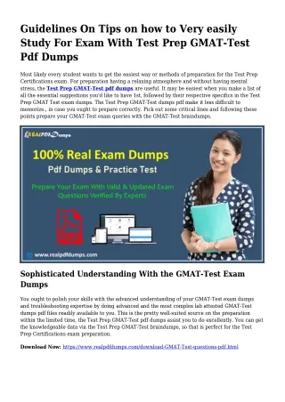 Sustainable GMAT-Test Dumps Pdf For Astounding Final result