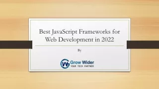Best JavaScript Frameworks for Web Development in 2022