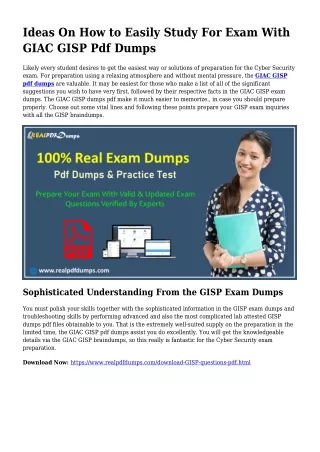 Polish Your Capabilities While using the Aid Of GISP Pdf Dumps