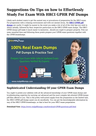 Polish Your Expertise Together with the Assistance Of GPHR Pdf Dumps