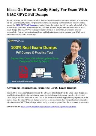 Polish Your Expertise Along with the Help Of GPYC Pdf Dumps