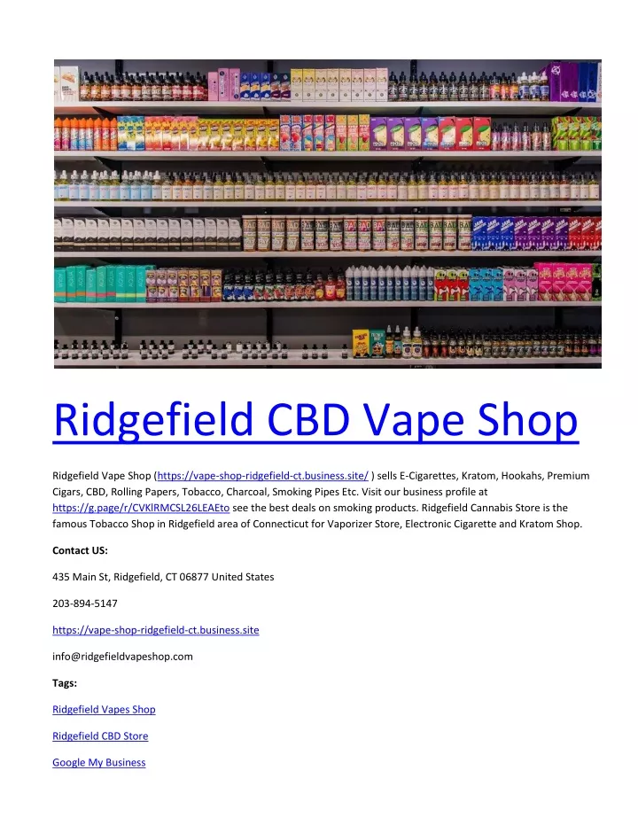 ridgefield cbd vape shop