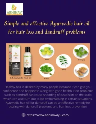 Simple and effective Ayurvedic hair oil for hair loss and dandruff problems-abhinavayu.com_