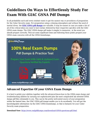 Valuable Preparing Through the Aid Of GSNA Dumps Pdf