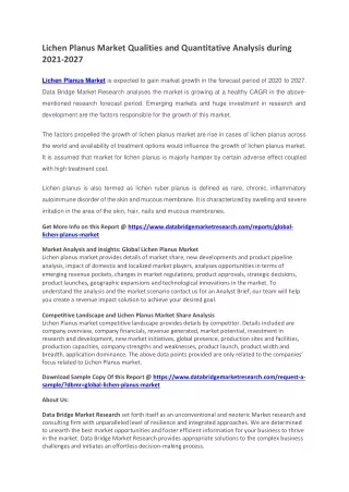 lichen planus market qualities and quantitative