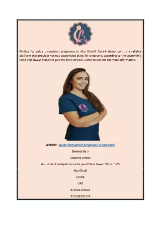 Guide Throughout Pregnancy In Abu Dhabi | Catarinalemos.com