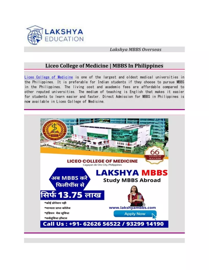 lakshya mbbs overseas