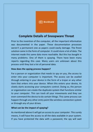 Complete Details of Snoopware Threat