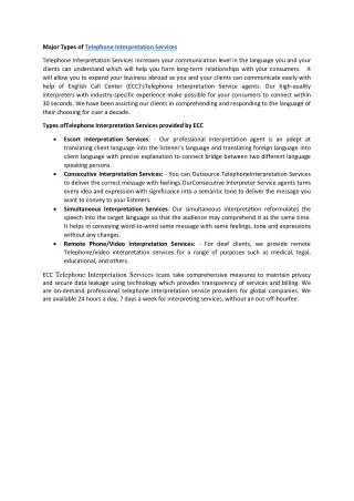 Telephone Interpretation Services provided by ECC-converted
