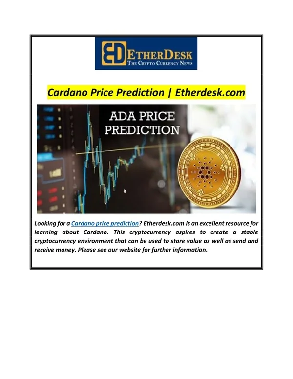 Cardano Price Prediction | Etherdesk.com