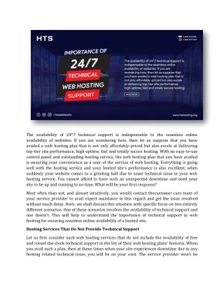 the availability of 24 7 technical support