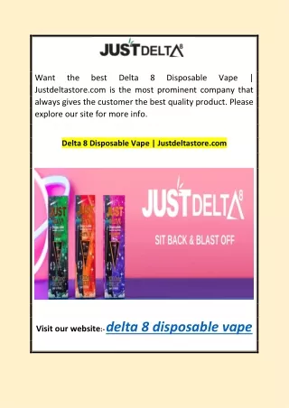 Delta 8 Disposable Vape | Justdeltastore.com
