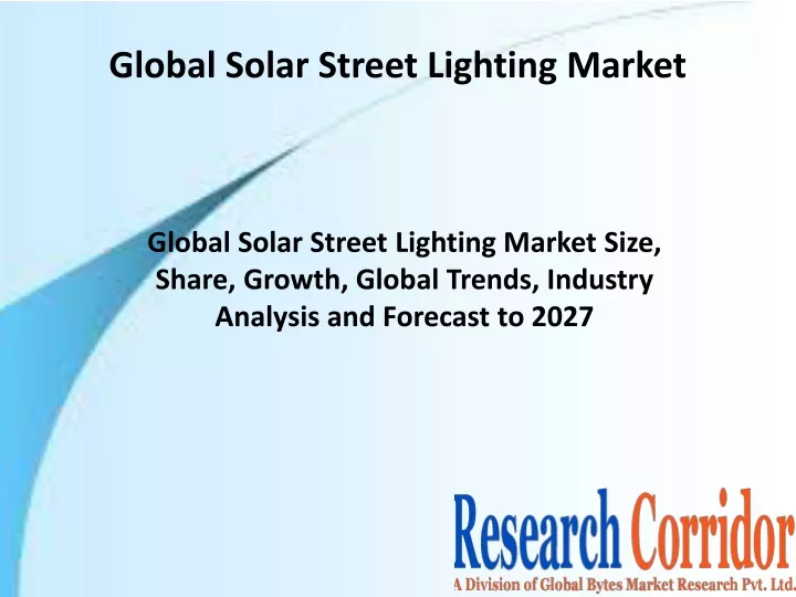 global solar street lighting market