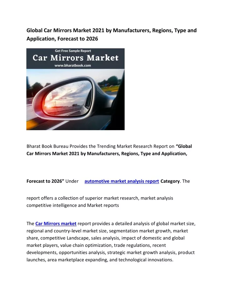 global car mirrors market 2021 by manufacturers
