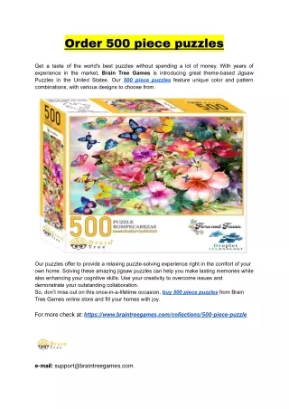 Order 500 piece puzzles