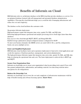 Benefits of Informix on Cloud- Allbluesolutions.com