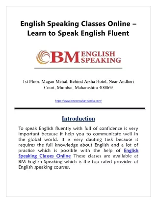 English Speaking Classes Online – Learn to Speak English Fluent