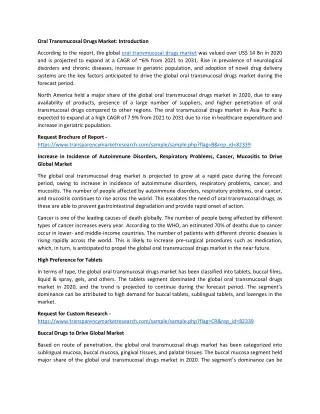 oral transmucosal drugs market introduction