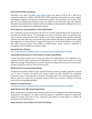 smart patches market introduction
