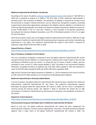 metformin hydrochloride api market introduction