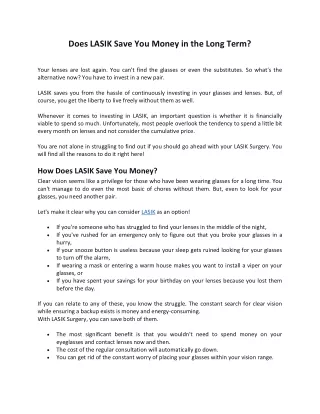 does lasik save you money in the long term