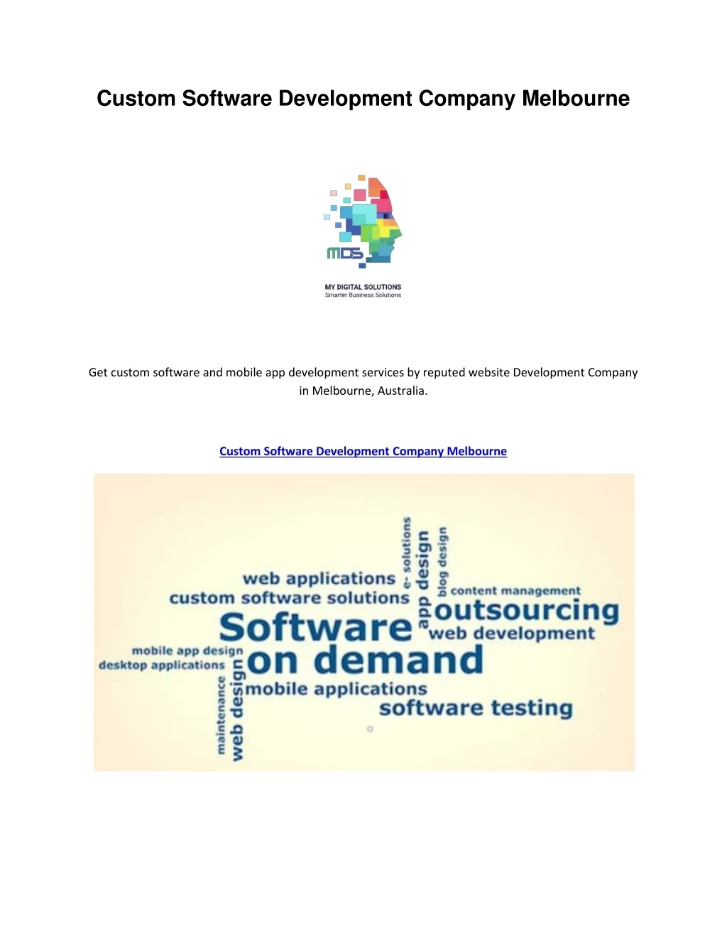 PPT - Custom Software Development Company Melbourne PowerPoint ...