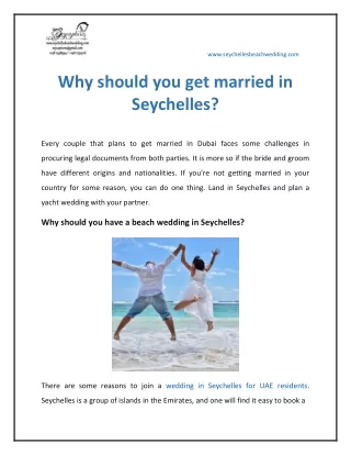 Why should you get married in Seychelles?