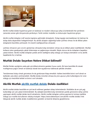 akrilik mutfak dolab hayat m za giren en kullan