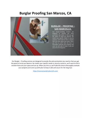 Burglar Proofing San Marcos, CA