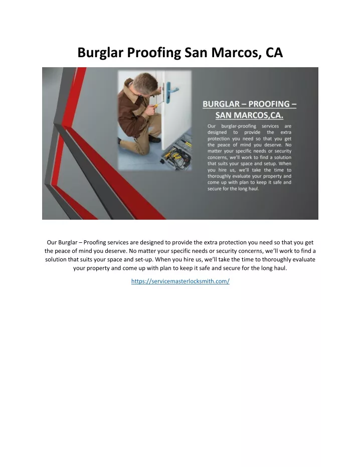 burglar proofing san marcos ca