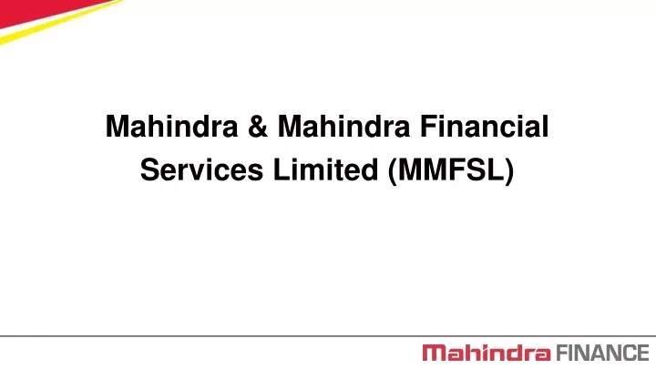 mahindra mahindra financial services limited mmfsl