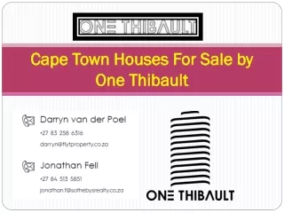 Cape Town Houses For Sale by One Thibault