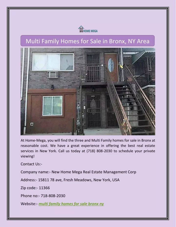 multi family homes for sale in bronx ny area