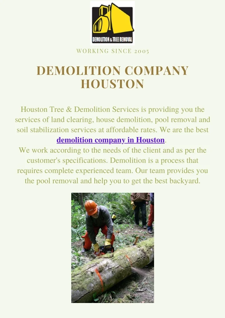 PPT Best Demolition Company Houston Houston Tree & Demolition