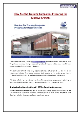How Are The Trucking Companies Preparing For Massive Growth