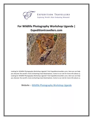 For Wildlife Photography Workshop Uganda  Expeditiontravellers.com-converted