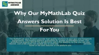 Why Our MyMathLab Quiz Answers Solution Is Best For You