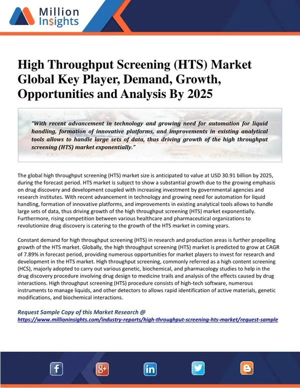 PPT - High Throughput Screening (HTS) Market Size, Definition ...