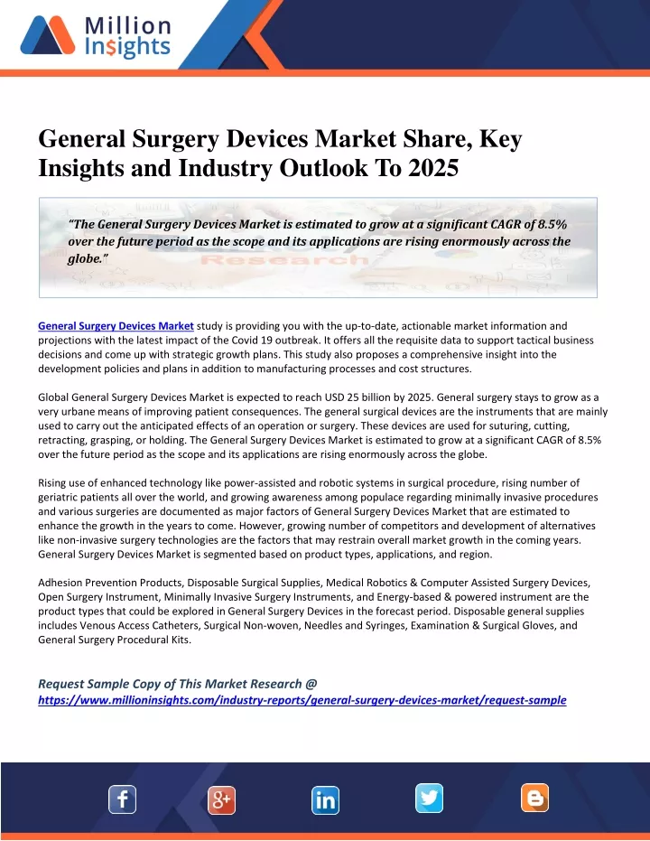 general surgery devices market share key insights