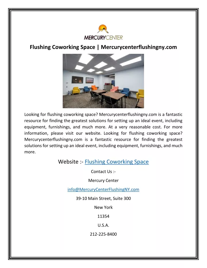 flushing coworking space mercurycenterflushingny