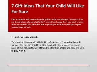 7 Gift Ideas That Your Child Will Like For Sure