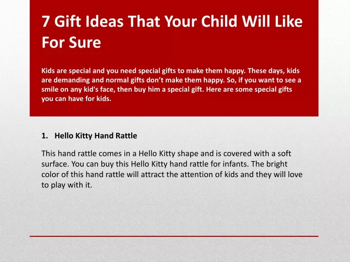 7 gift ideas that your child will like for sure