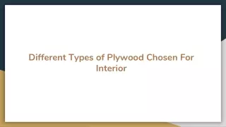 Different Types of Plywood Chosen For Interior