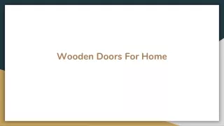 Wooden Doors For Home